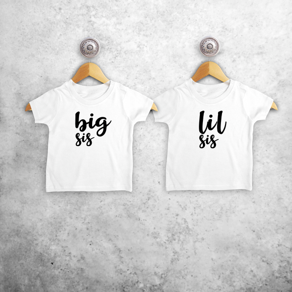 'Big sis' & 'Lil sis' baby sibling shirts