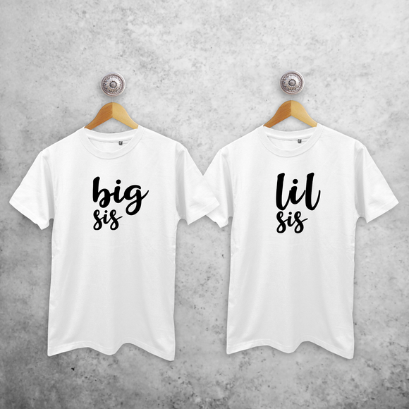 'Big sis' & 'Lil sis' adult sibling shirts