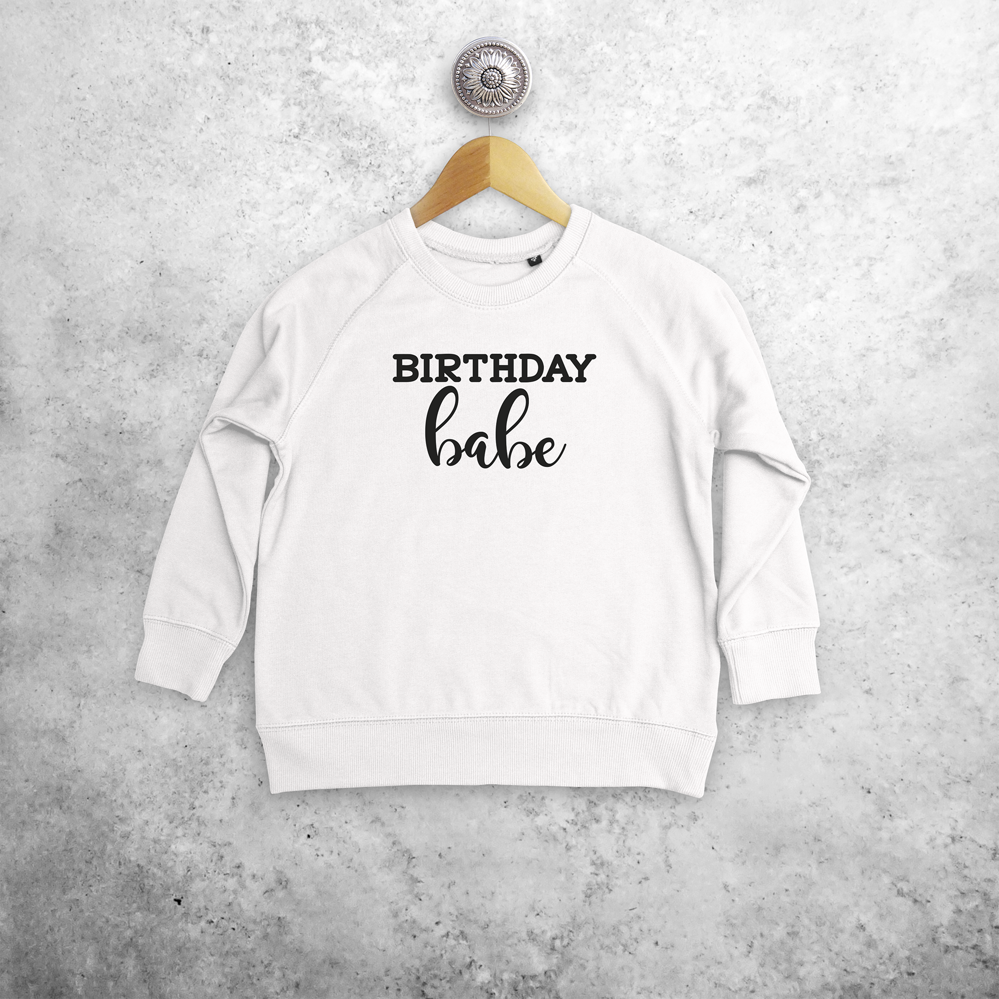 'Birthday babe' kids sweater