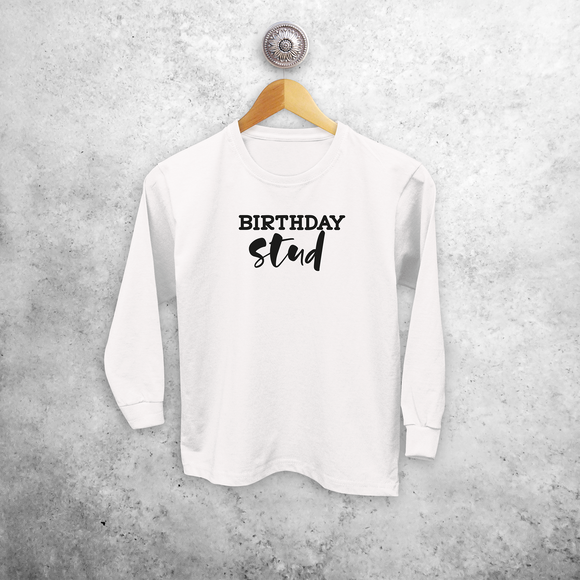 'Birthday stud' kind shirt met lange mouwen