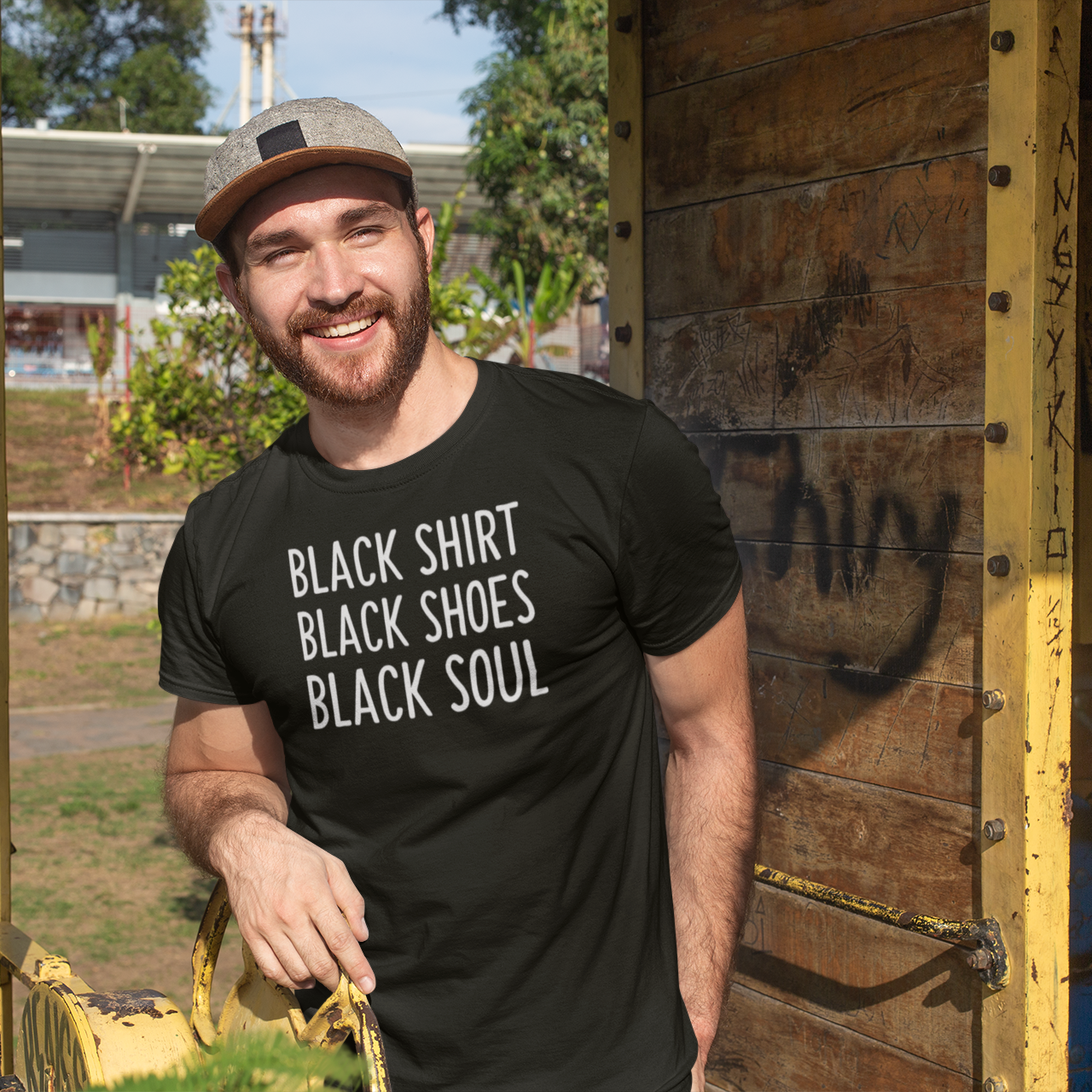 'Black shirt, Black shoes, Black soul' volwassene shirt