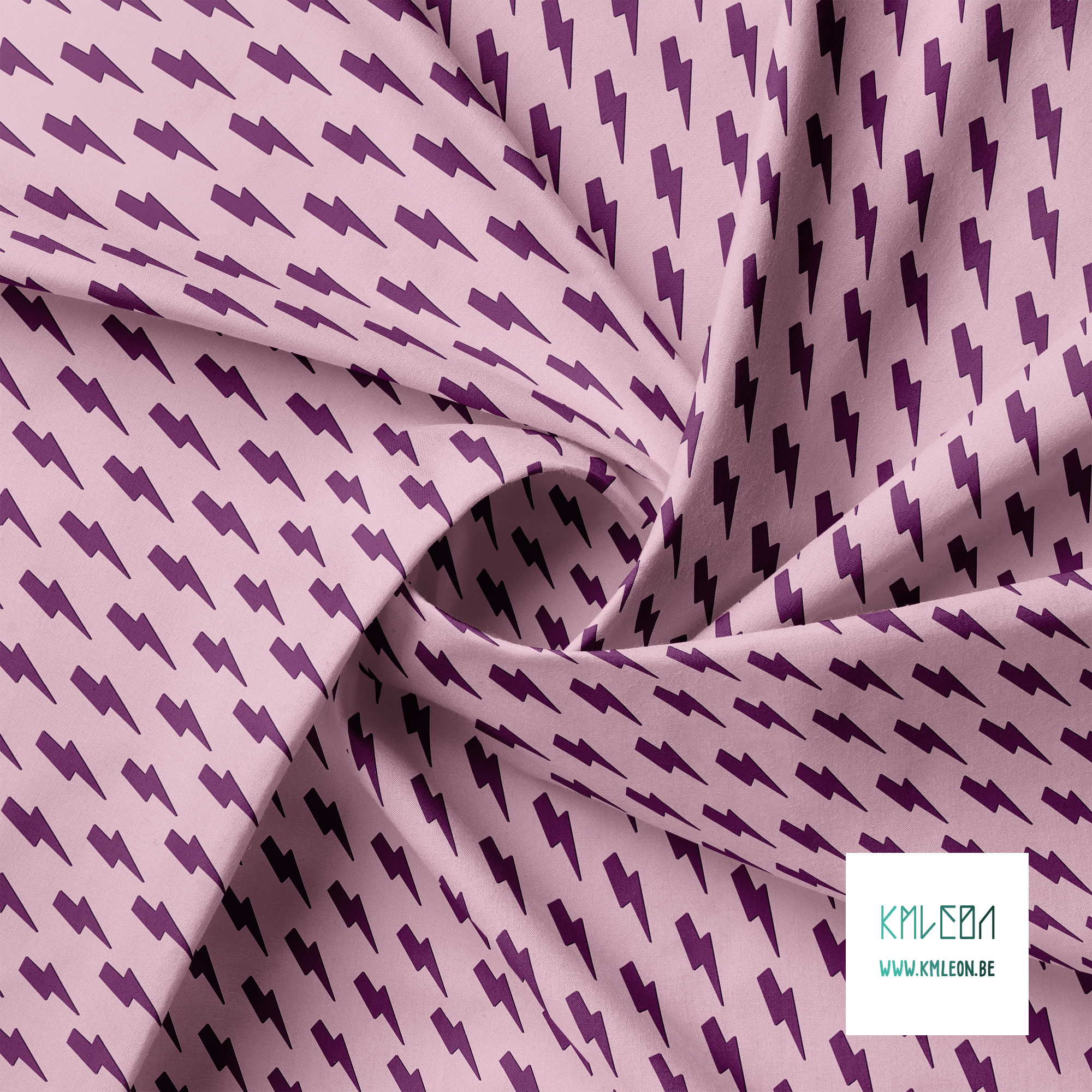 Purple lightening bolts fabric