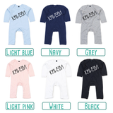 Colour options for baby or toddler rompers with long sleeves by KMLeon.