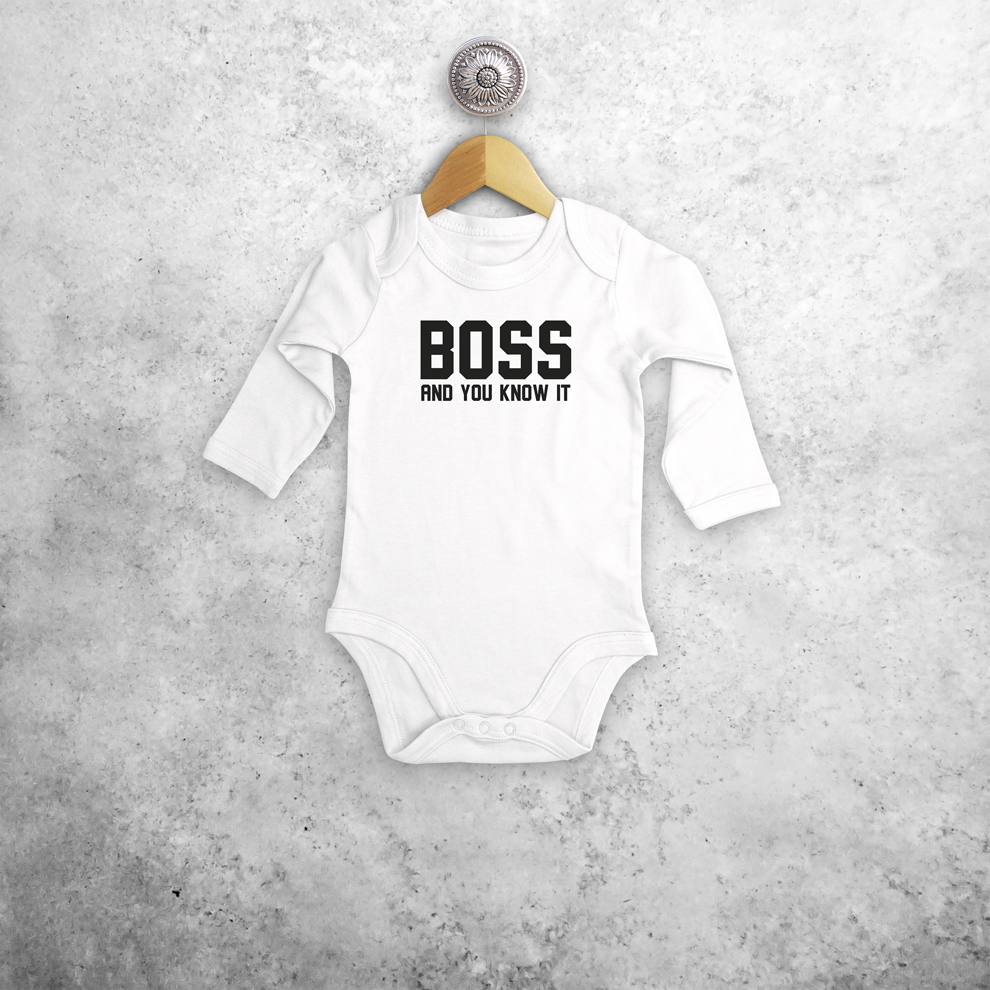 'Boss and you know it' baby longsleeve bodysuit