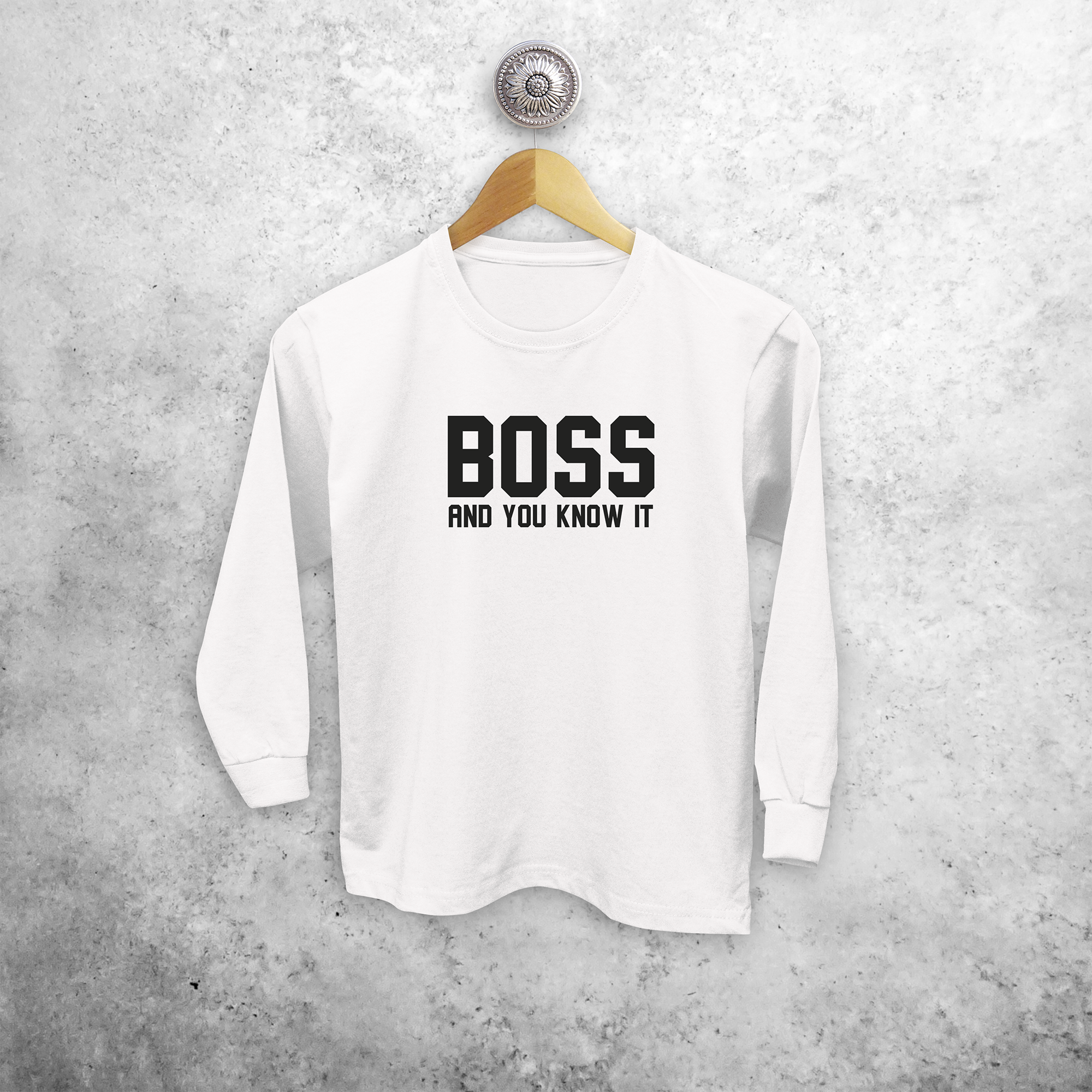 'Boss and you know it' kids longsleeve shirt