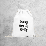 'Brains, beauty, booty' backpack