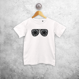 Kids shirt with short sleeves, with glitter snow star glasses print by KMLeon.