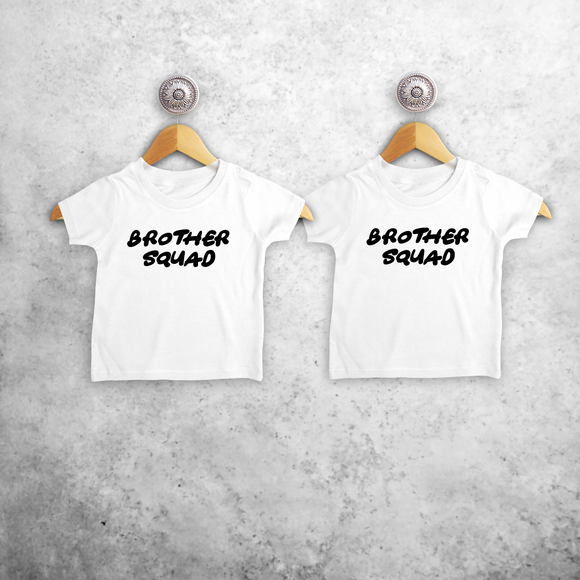 'Brother squad' baby sibling shirts