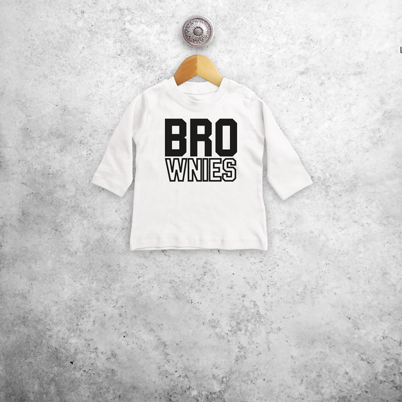 'Bro-wnies' baby shirt met lange mouwen