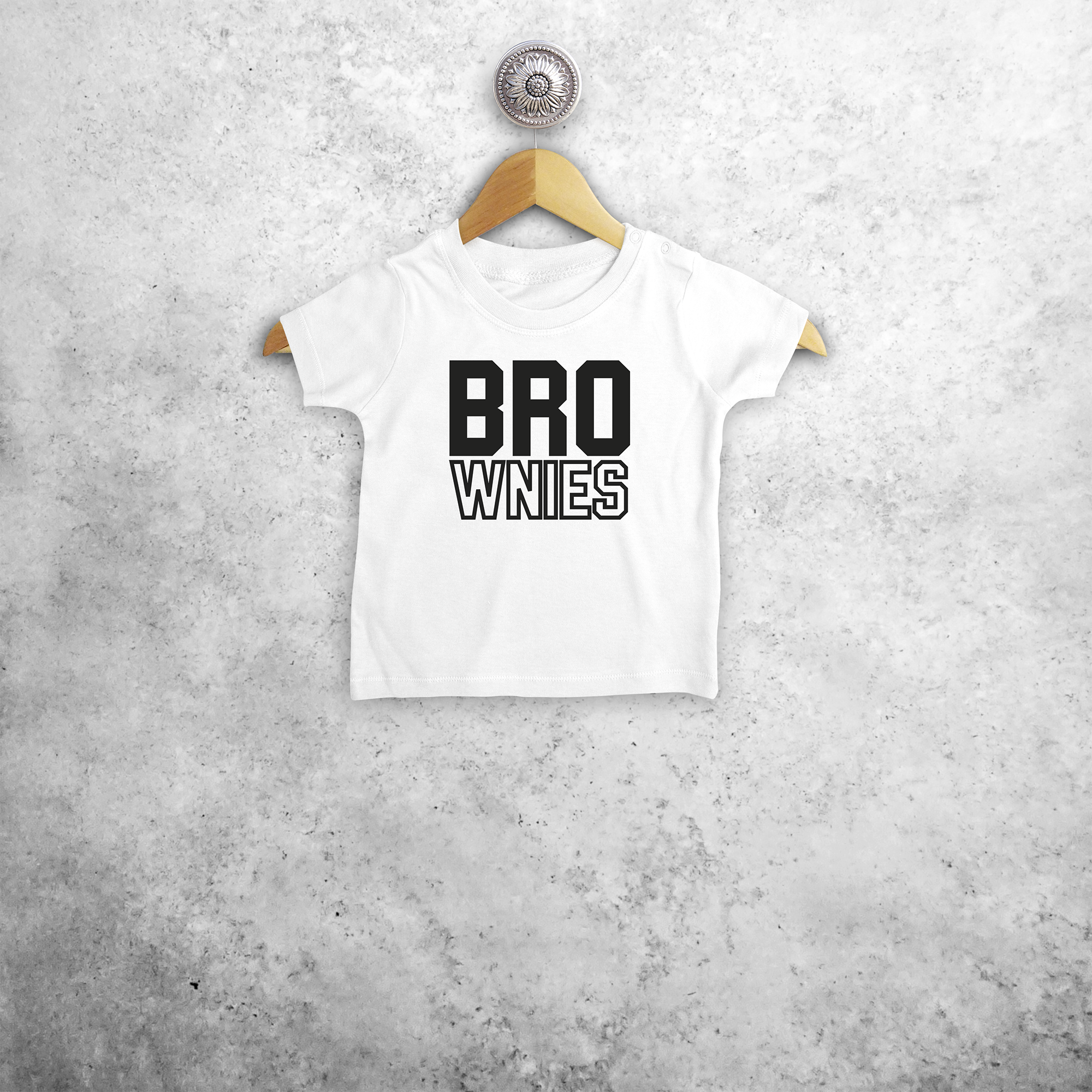 'Bro-wnies' baby shirt met korte mouwen
