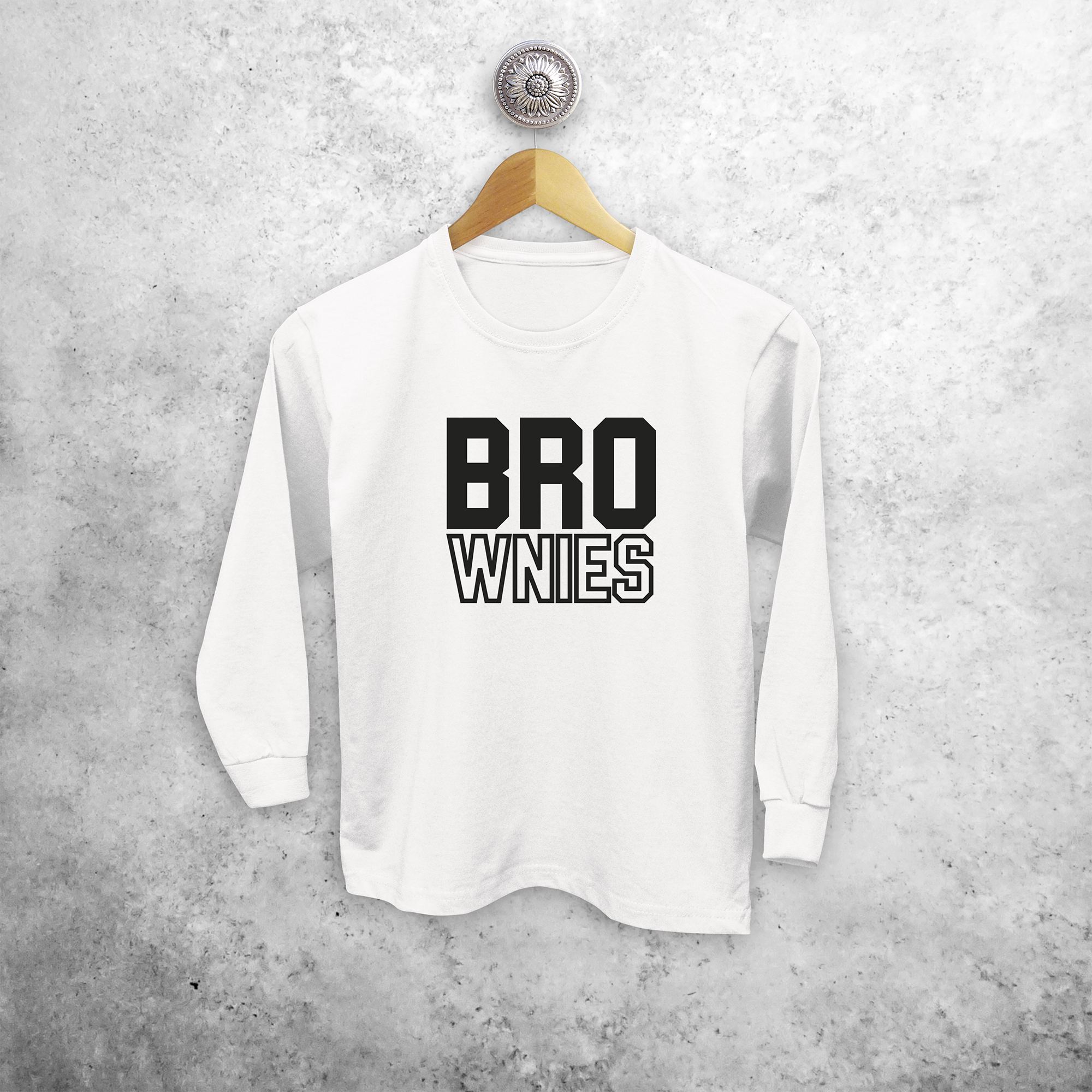 'Bro-wnies' kind shirt met lange mouwen