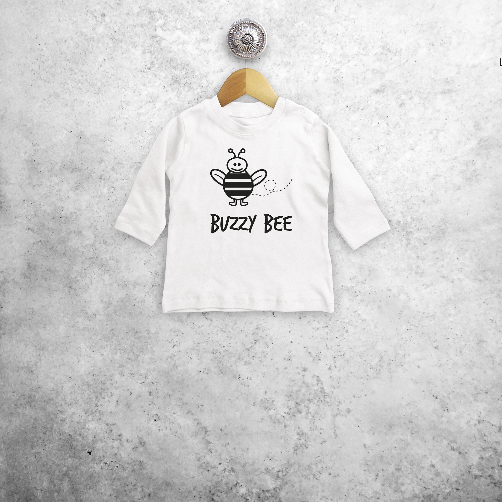 'Buzzy bee' baby shirt met lange mouwen