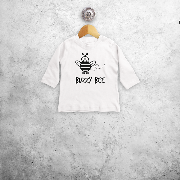 'Buzzy bee' baby shirt met lange mouwen
