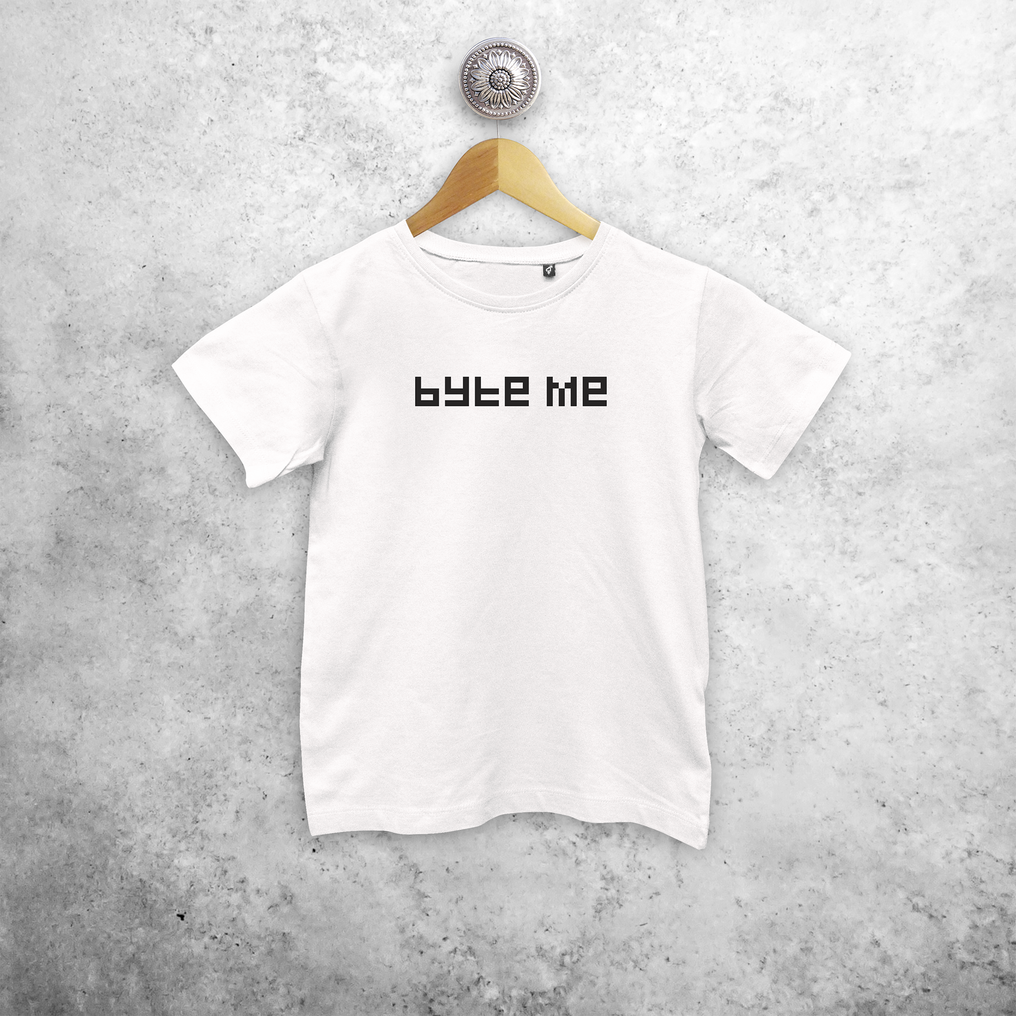 'Byte me' kids shortsleeve shirt