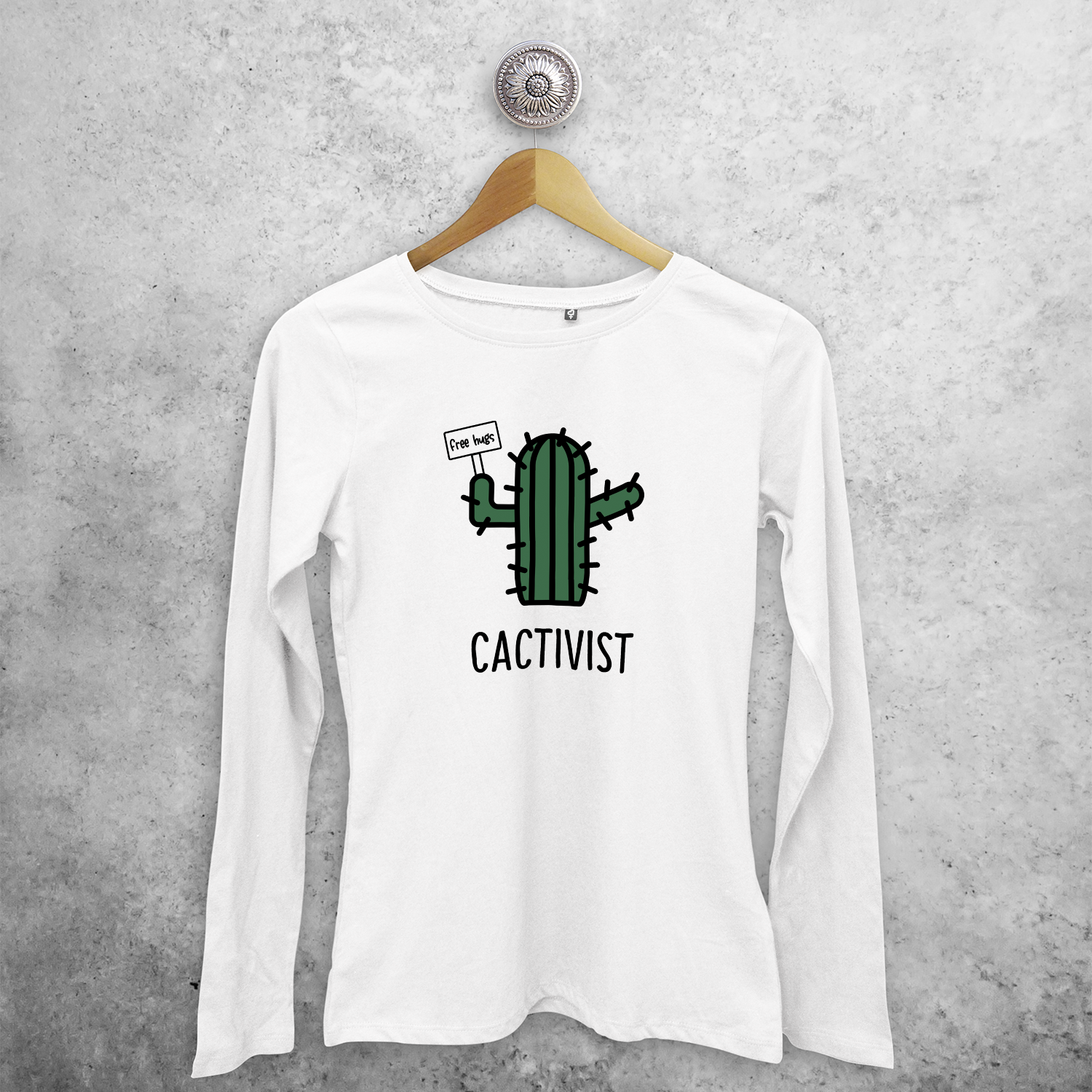 'Cactivist' adult longsleeve shirt