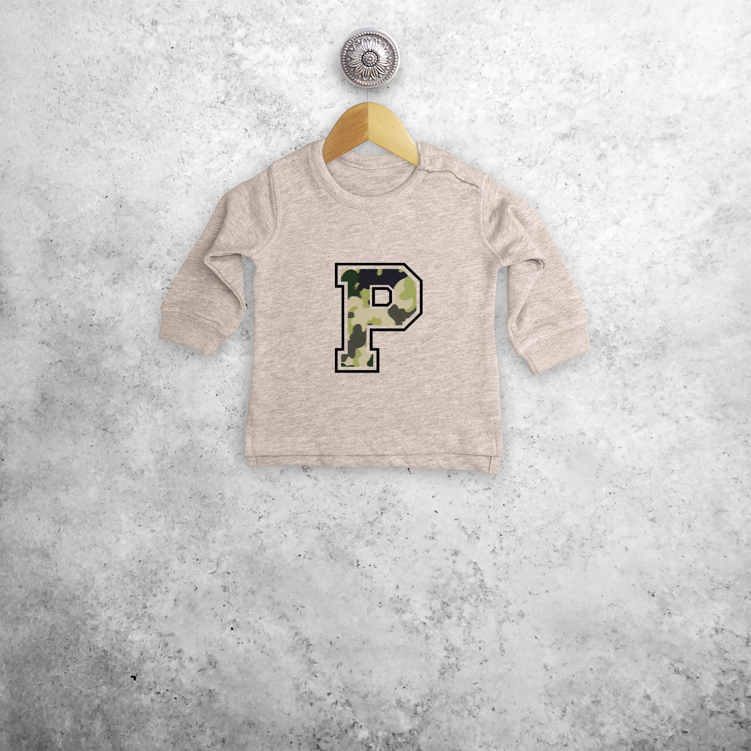 Camouflage letter baby sweater