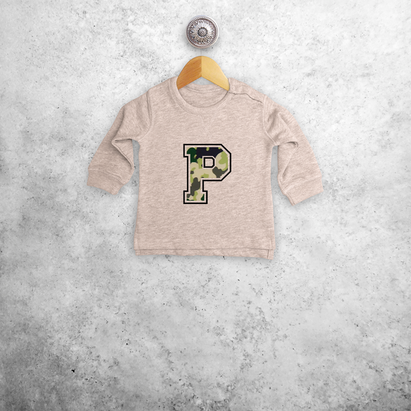 Camouflage letter baby sweater