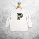Camouflage letter kids sweater
