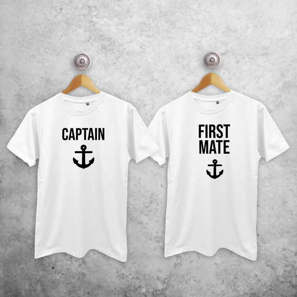 'Captain' & 'First mate' volwassene broer en zus shirts