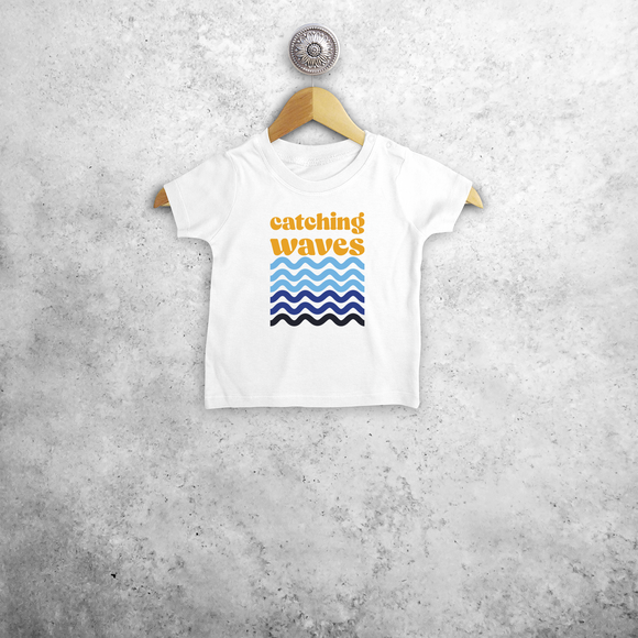 'Catching waves' baby shirt met korte mouwen