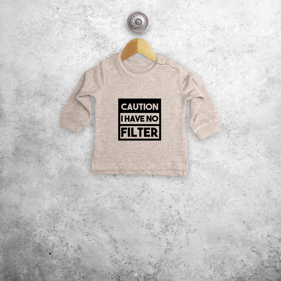 'Caution: I have no filter' baby sweater