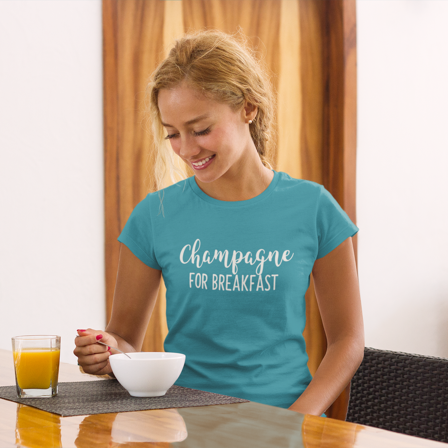 'Champagne for breakfast' adult shirt