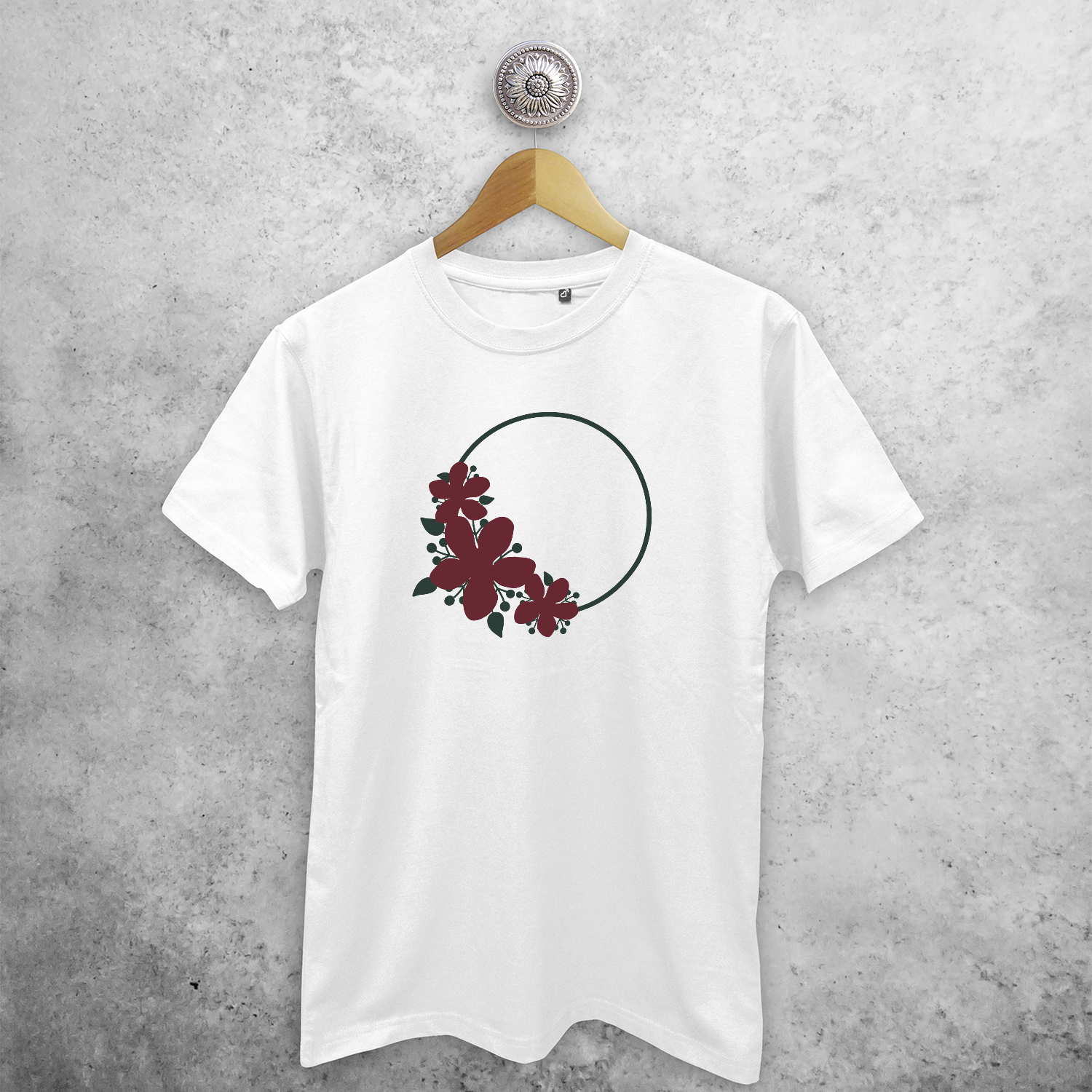 Circle and flowers adult shirt