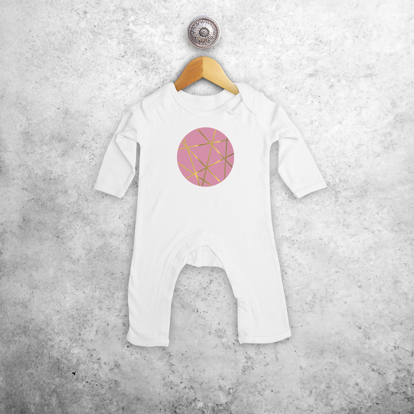 Circle pink and gold baby romper