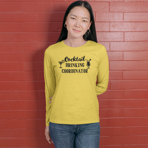 'Cocktail drinking coordinator' volwassene shirt met lange mouwen