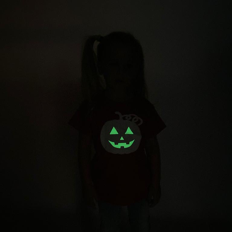 Pumpkin glow in the dark kids shortsleeve shirt