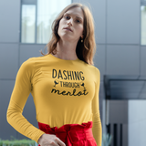 'Dashing through Merlot' adult longsleeve shirt