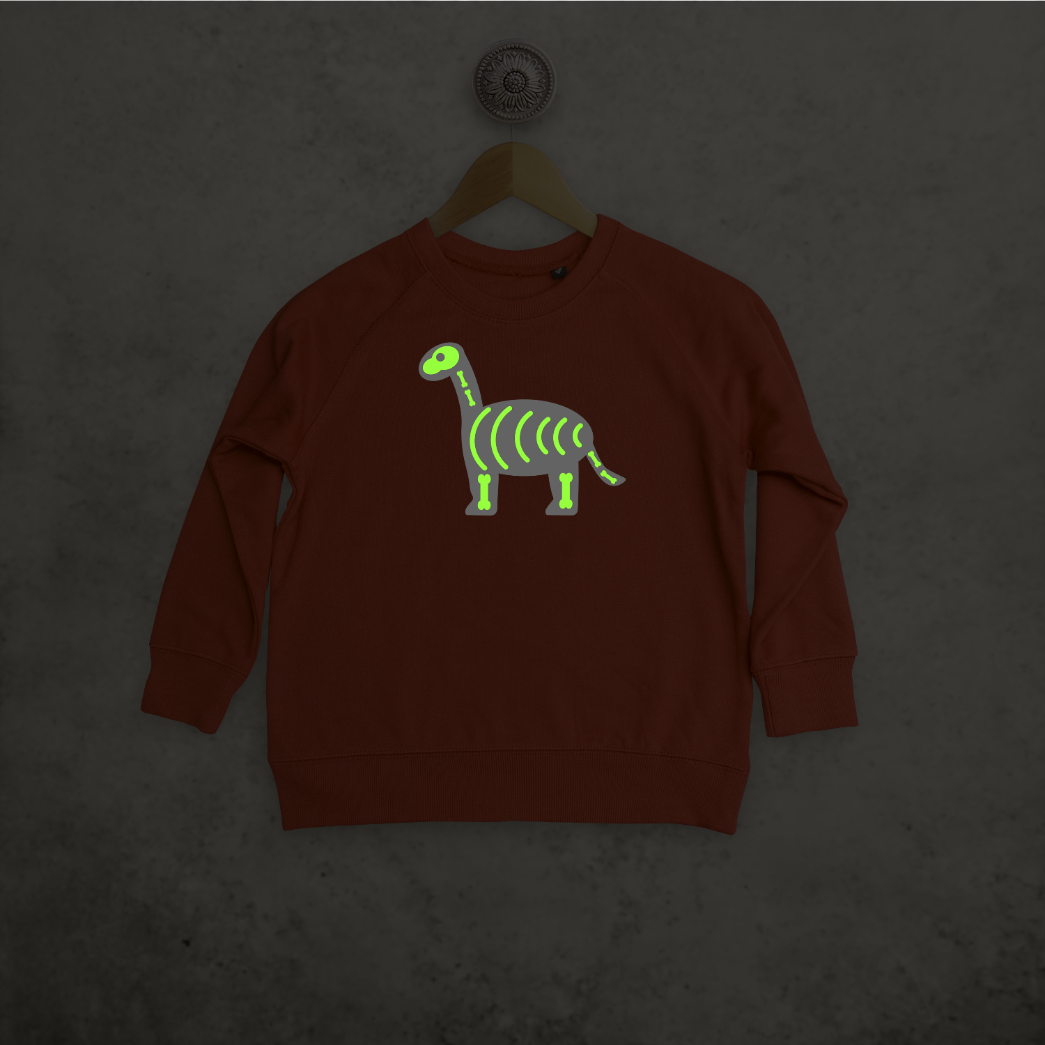 Dino glow in the dark kids sweater