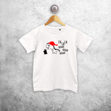 Kids shirt with short sleeves, with Dino ‘Fla La La Rawr Rawr Rawr’ print by KMLeon.
