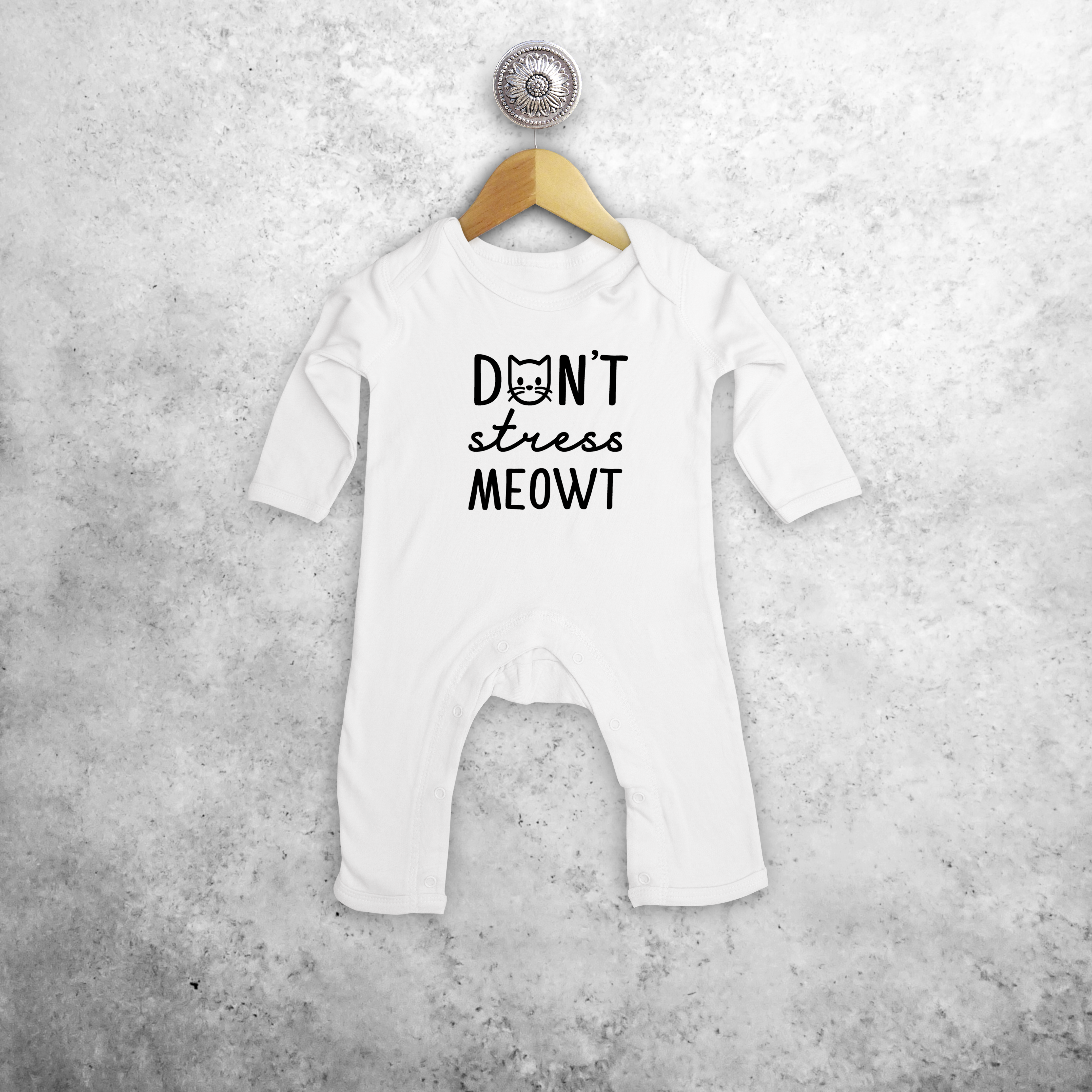 'Don't stress meowt' baby romper