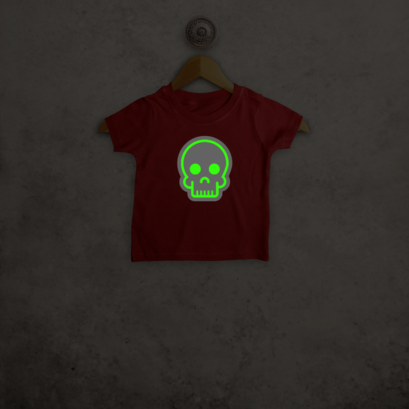 Skull glow in the dark baby shortsleeve shirt