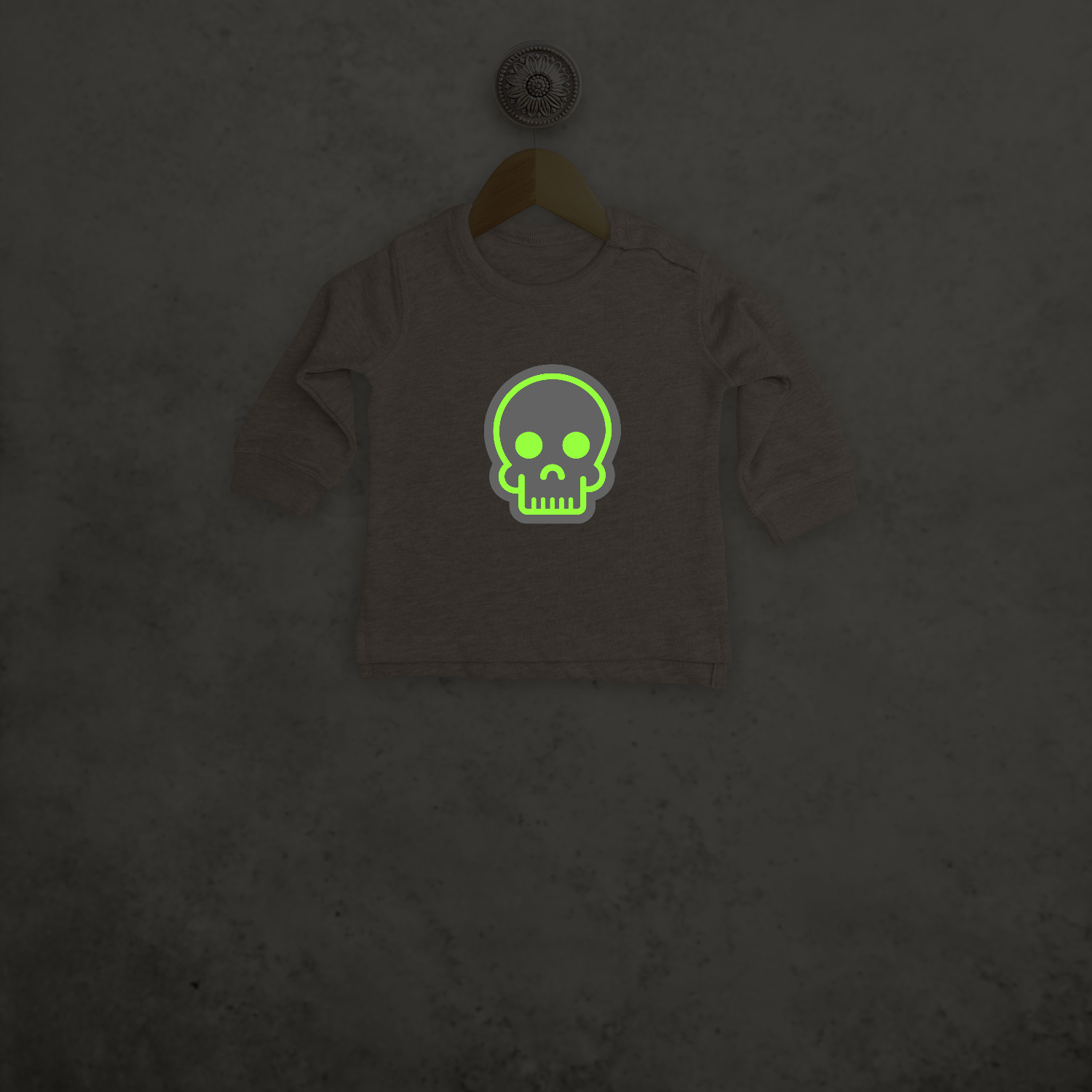 Skull glow in the dark baby sweater