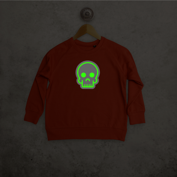 Skull glow in the dark kids sweater