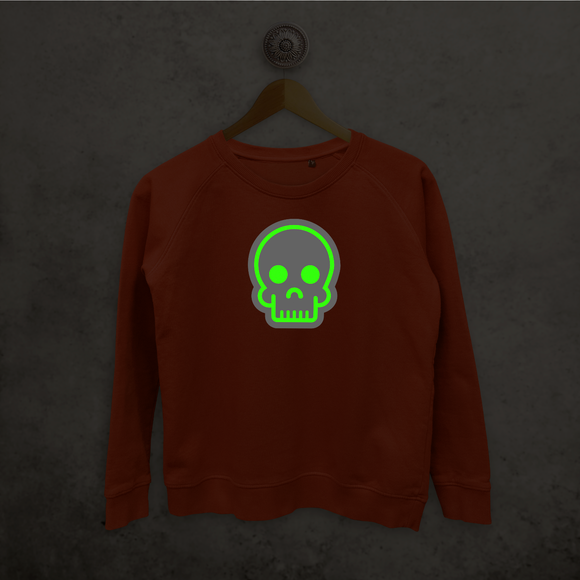 Skull glow in the dark sweater