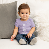 'Eat. Sleep. Poop. Repeat. #babylife' baby shortsleeve shirt