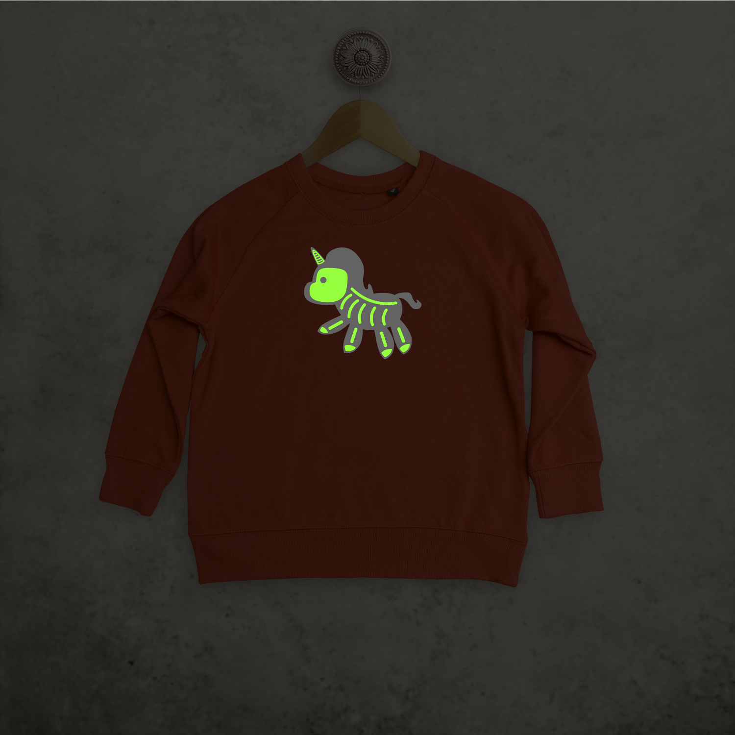 Unicorn glow in the dark kids sweater