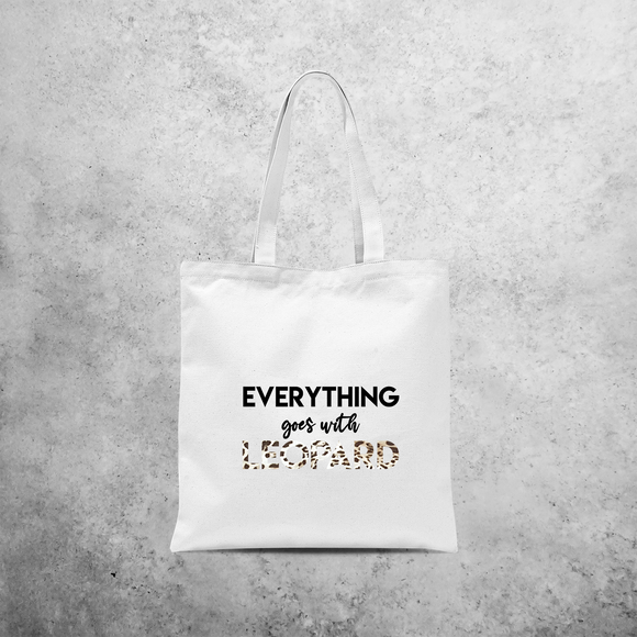 'Everything goes with leopard' tote bag