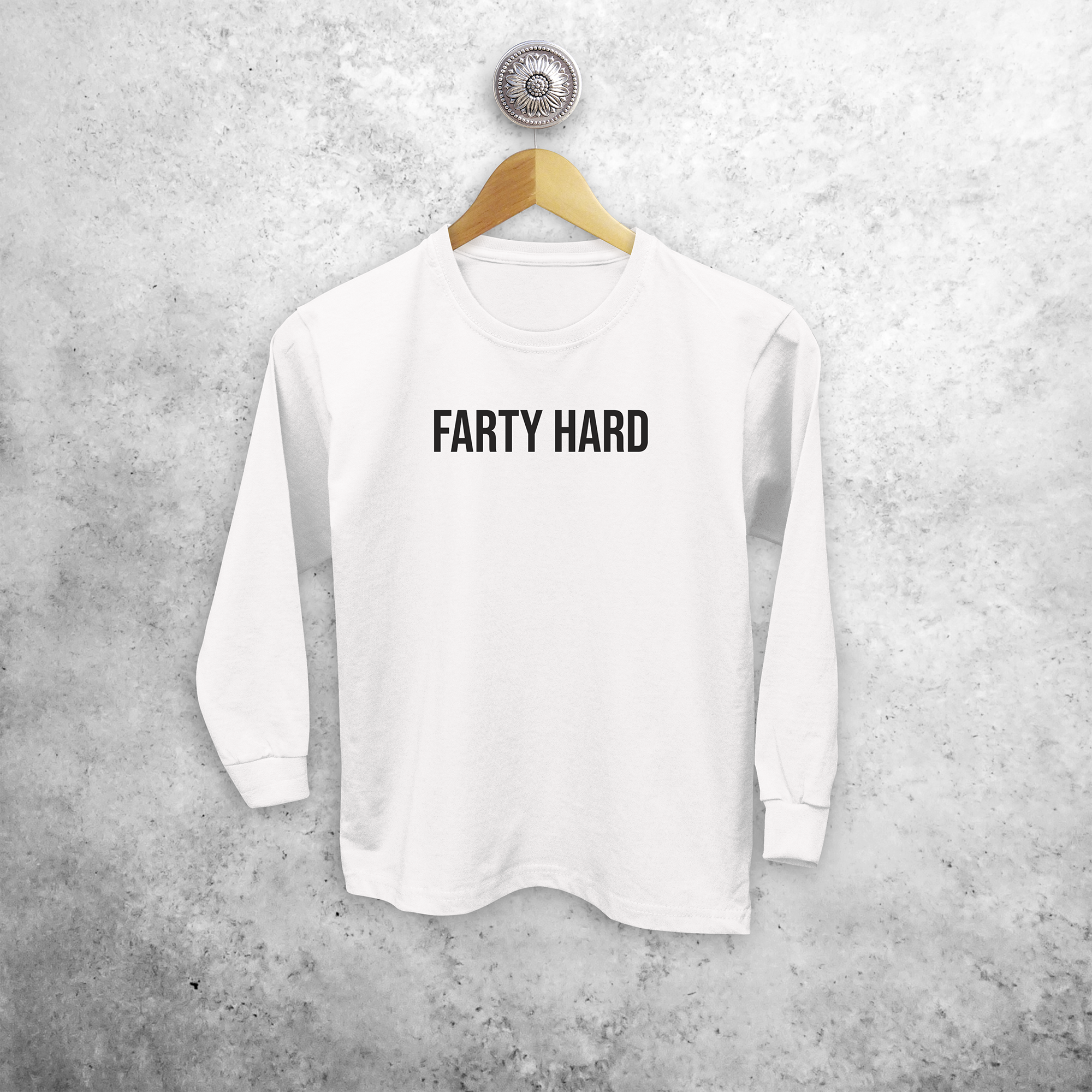 'Farty hard' kind shirt met lange mouwen