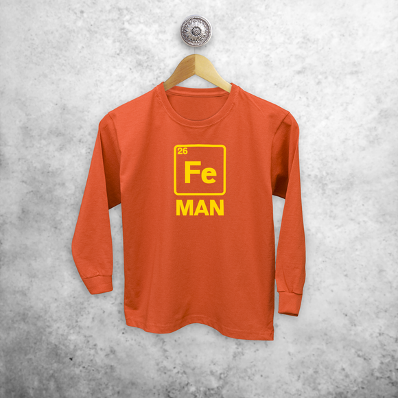 'Fe man' kind shirt met lange mouwen