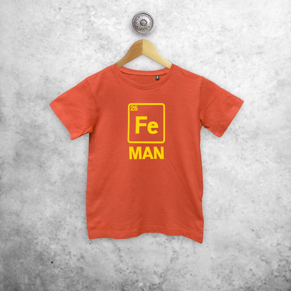 'Fe man' kind shirt met korte mouwen
