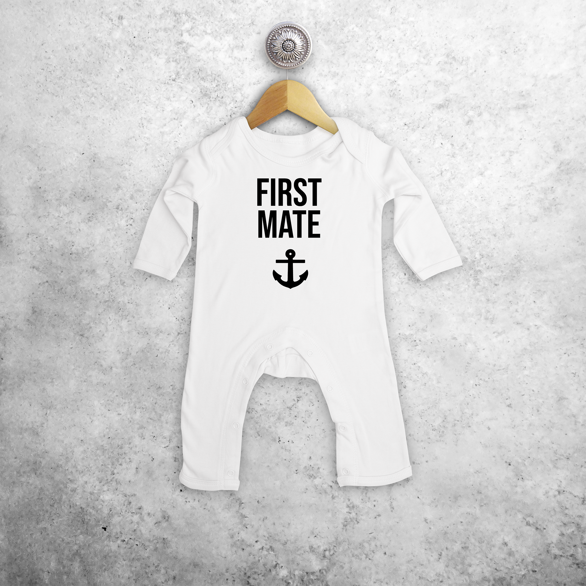 'First mate' baby romper met lange mouwen