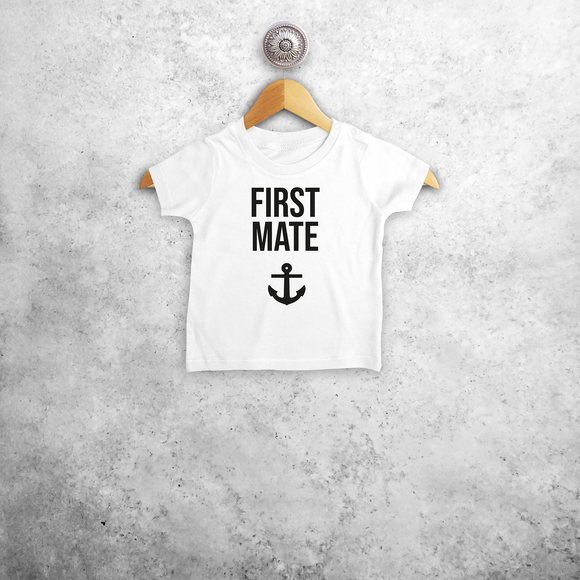 'First mate' baby shirt met korte mouwen