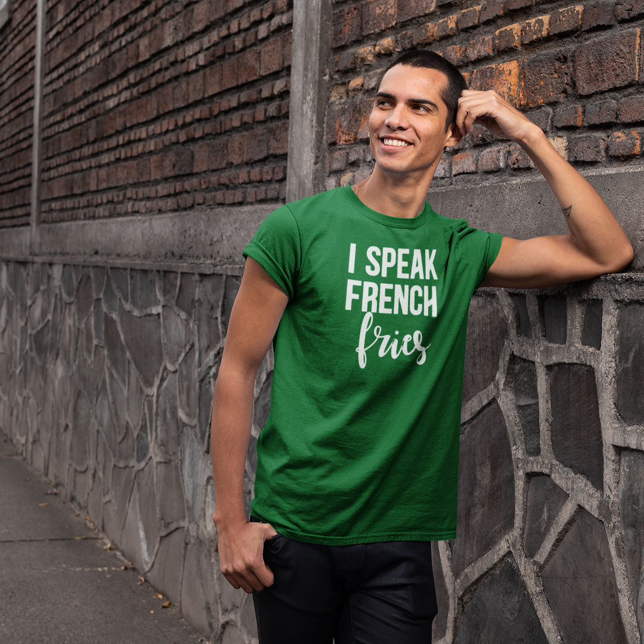 'I speak french fries' adult shirt