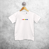 Hearts rainbow kids shortsleeve shirt