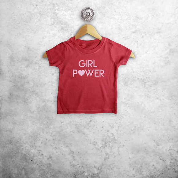 Girl power' baby shirt met korte mouwen