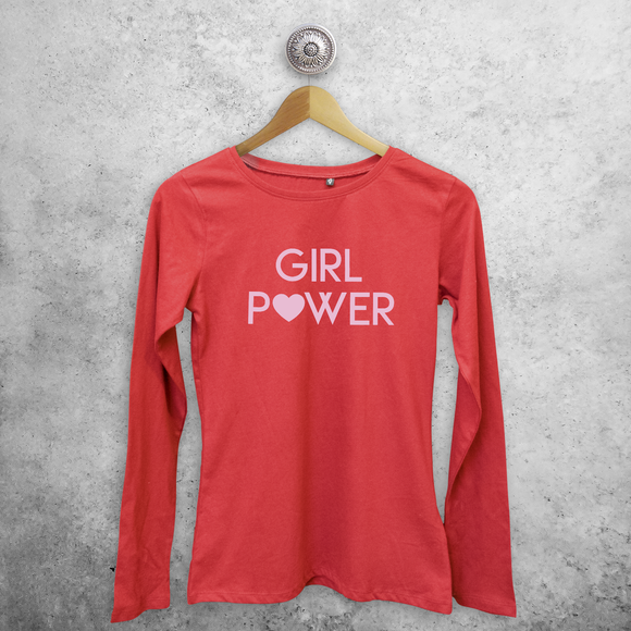 Girl power' volwassene shirt met lange mouwen